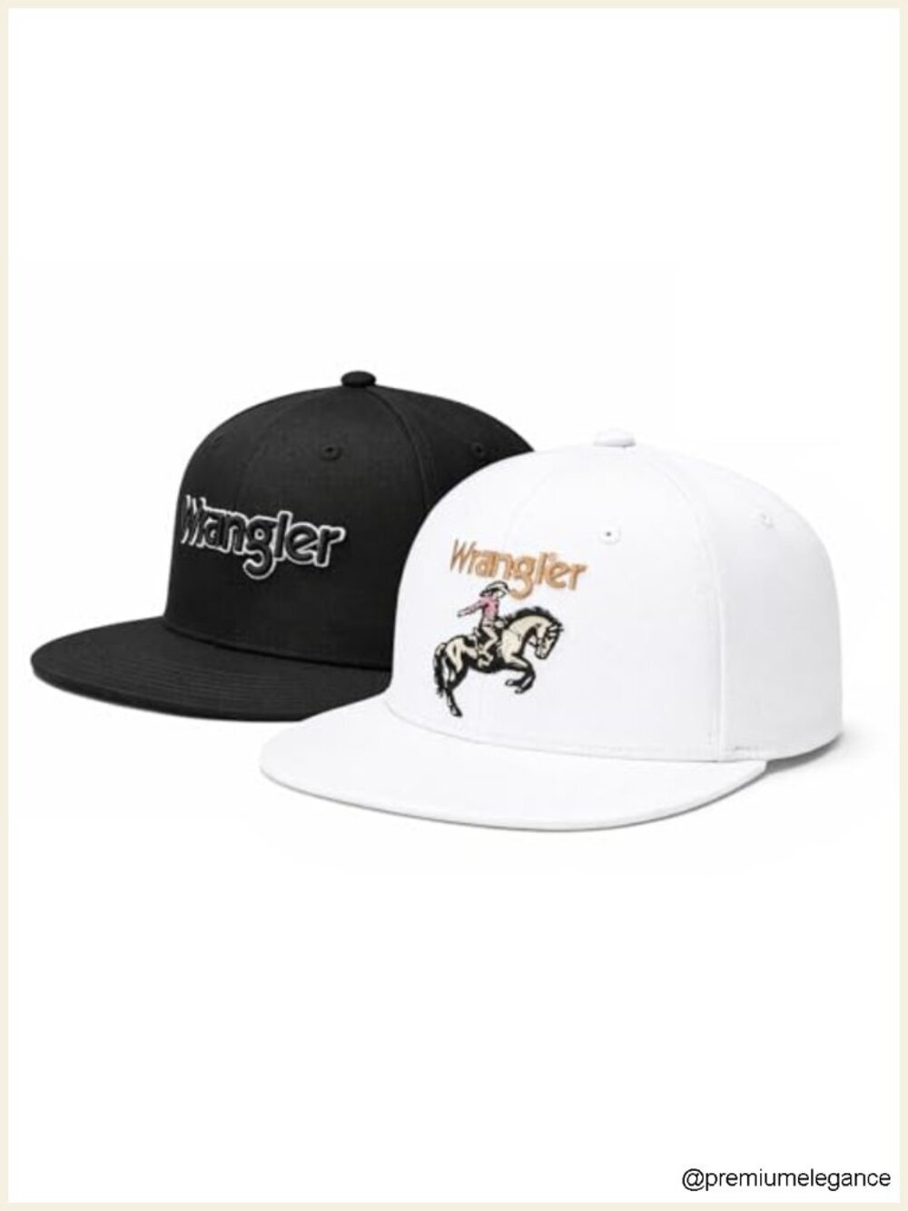 2-Piece Snapback Hat Set Flat Brim Baseball Cap 7-Panel Adjustable